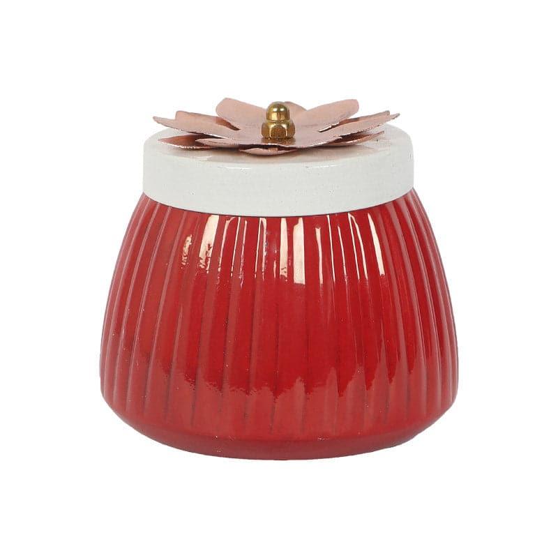 Container - Hewei Flora Jar (Red) - Set Of Two