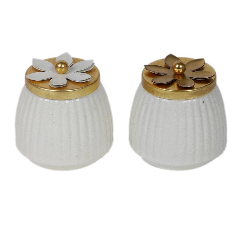 Container - Hewei Flora Jar (White) - Set Of Two