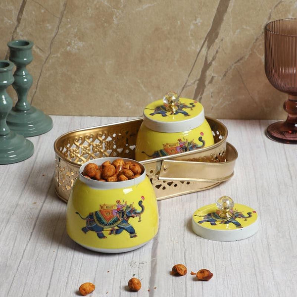 Container - Jiru Ethnic Basket With Jar - Set Of Three