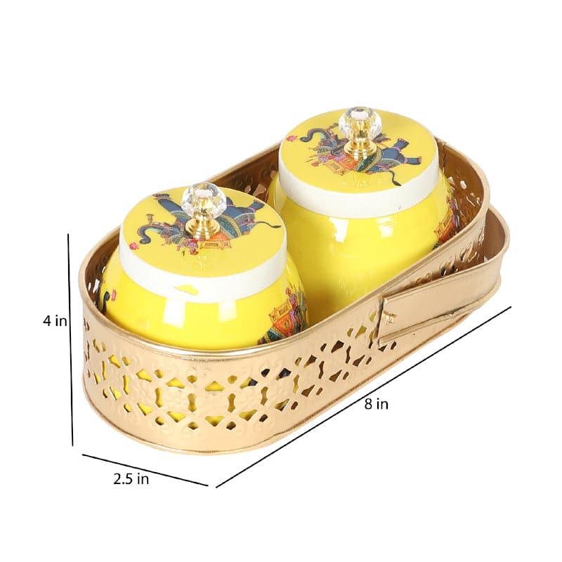 Buy Jiru Ethnic Basket With Jar - Set Of Three Container from Vaaree