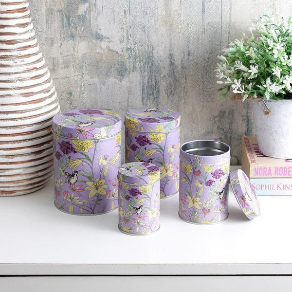 Container - Lavender Garden Storage Box - Set Of Four