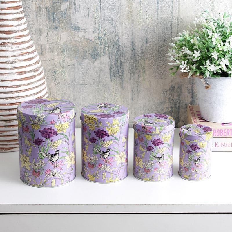 Container - Lavender Garden Storage Box - Set Of Four