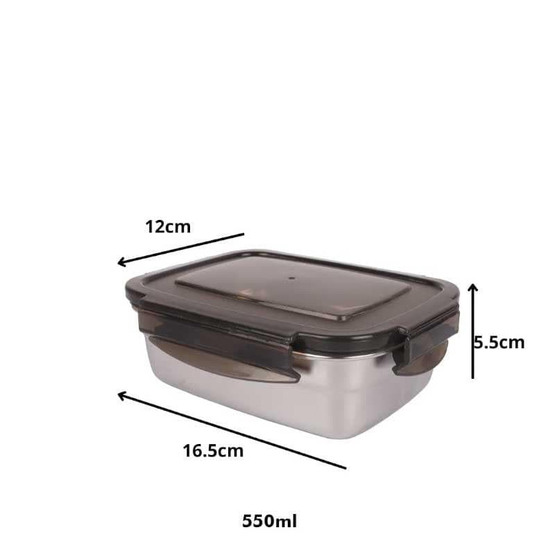 Container - Lavish Steel Rectangle Container (550 ML) - Set Of Two