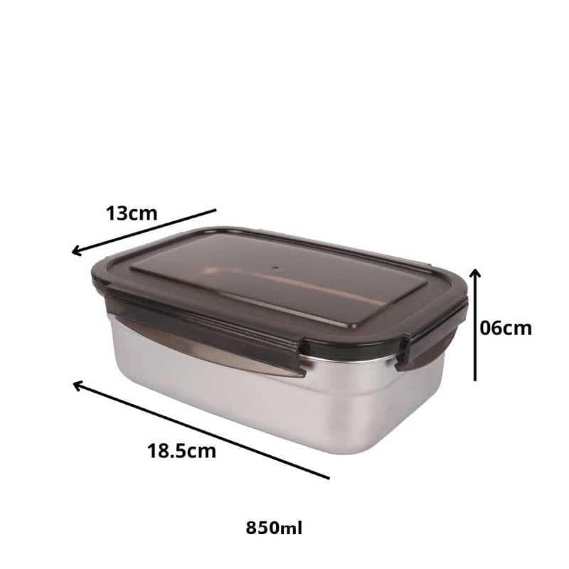 Container - Lavish Steel Rectangle Container - 850 ML