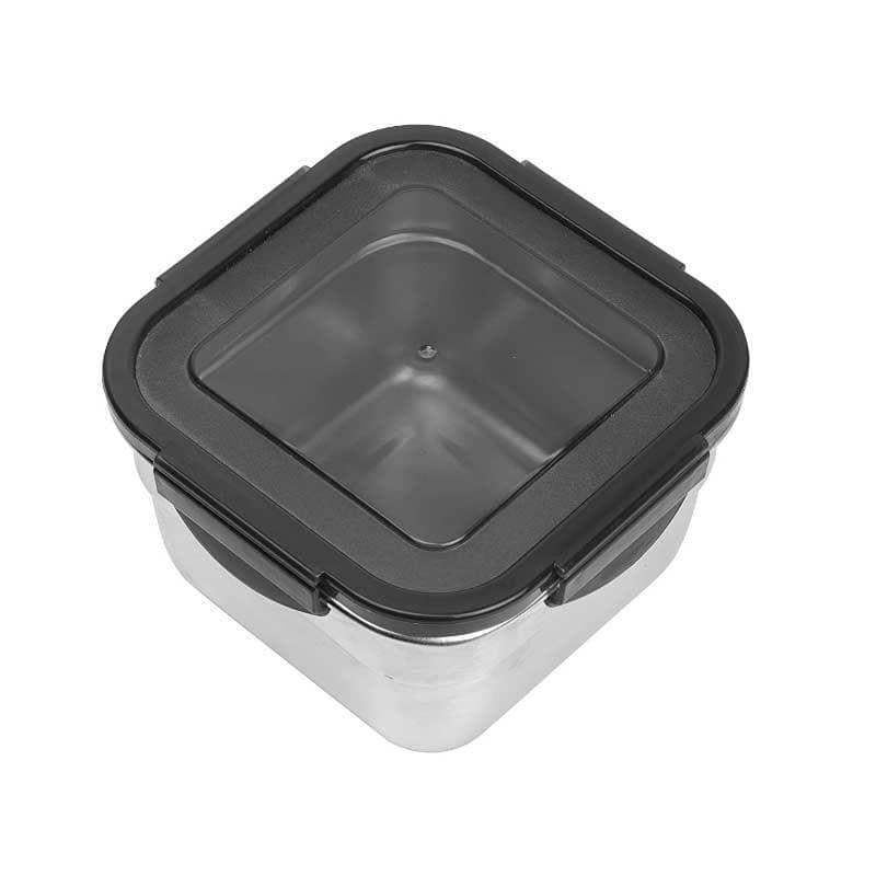 Container - Lavish Steel Square Container (750 ML) - Set Of Three