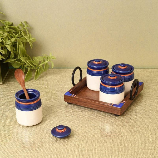 Container - Mycia Storage Jar With Tray (185 ml) - Set Of Four