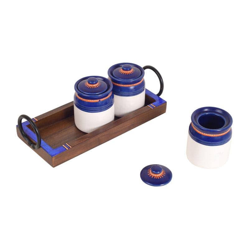 Buy Mycia Storage Jar With Tray (85 ml) - Set Of Three Container from Vaaree