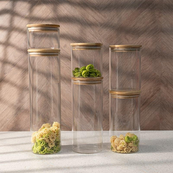 Container - Nidora Transparent Storage Jar - Set Of Six