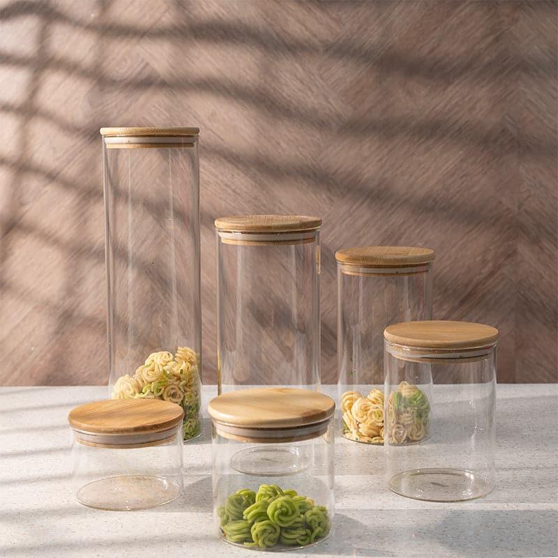 Buy Nidora Transparent Storage Jar - Set Of Six Container from Vaaree