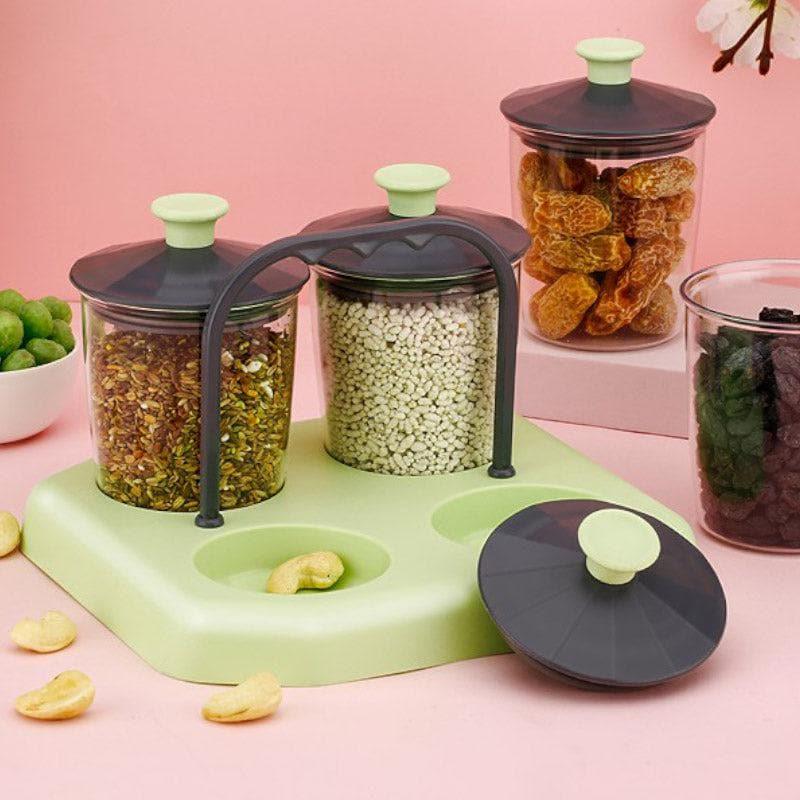 Container - Smart Store Mint Round Jar (300 ML) - Set Of Five