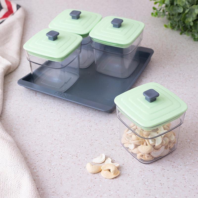 Container - Smart Store Mint Square Jar (250 ML) - Set Of Five