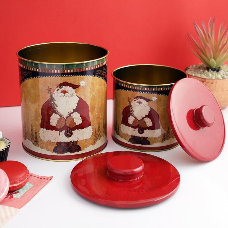 Buy Vintage Santa Canister - Set Of Two Container from Vaaree