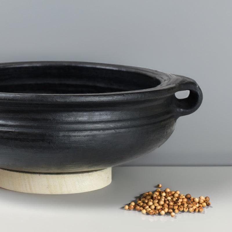 Buy Dilaab Urali Clay Pot Black 2000 ML / 10 Inches Handi from Vaaree