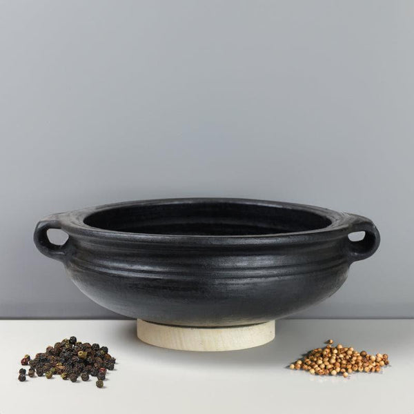 Cooking Pot - Dilaab Urali Clay Pot (Black) - 3000 ML