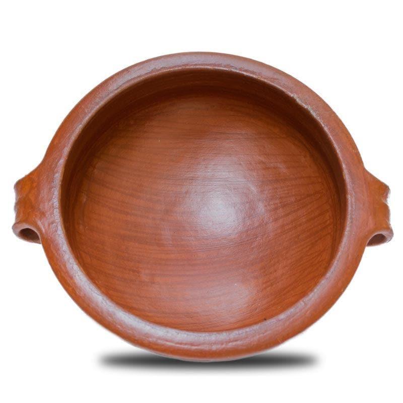 Buy Dilaab Urali Clay Pot With Lid Brown 2000 ML / 10 Inches Handi from Vaaree