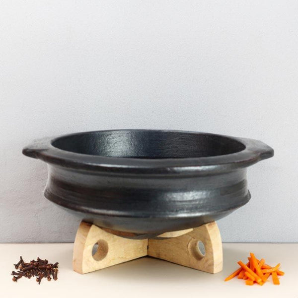 Buy Hirang Clay Pot Black 2000 ML / 9 Inches Handi from Vaaree