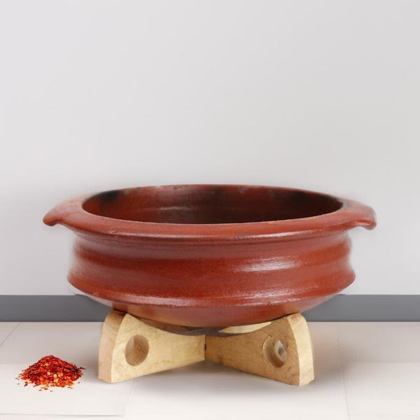 Buy Hirang Clay Pot Brown 2000 ML / 9 Inches Handi from Vaaree