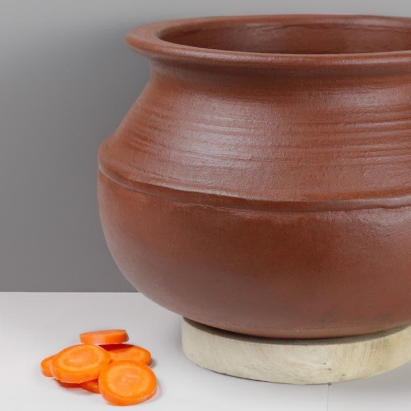 Buy Kalikasan Rice Clay Pot Brown 3000 ML / 9 Inches Handi from Vaaree