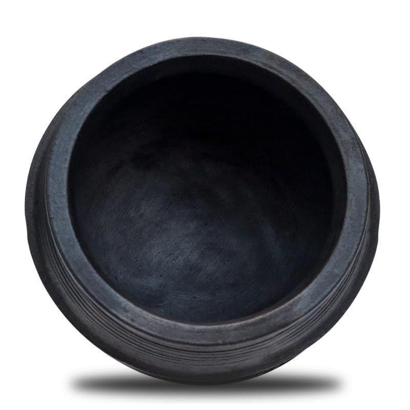 Buy Kalikasan Rice Clay Pot With Lid Black 3000 ML / 9 Inches Handi from Vaaree