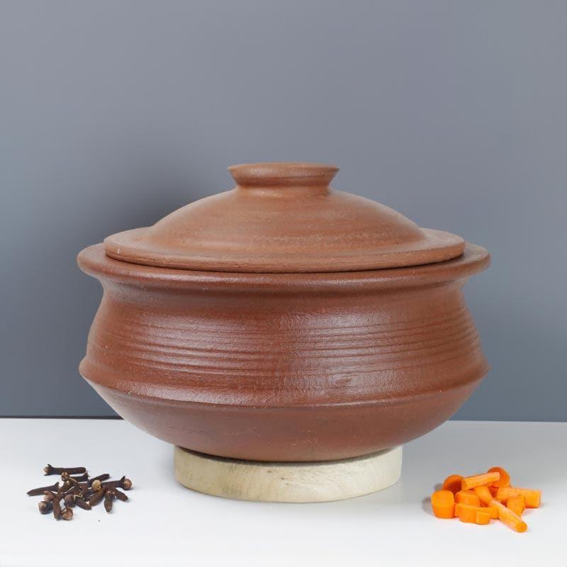 Buy Kalinaw Biriyani Clay Pot With Lid Brown 2000 ML / 10 Inches Handi from Vaaree