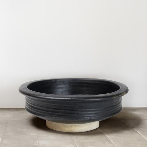 Buy Manawari Clay Pot Black 3000 ML / 12 Inches Handi from Vaaree