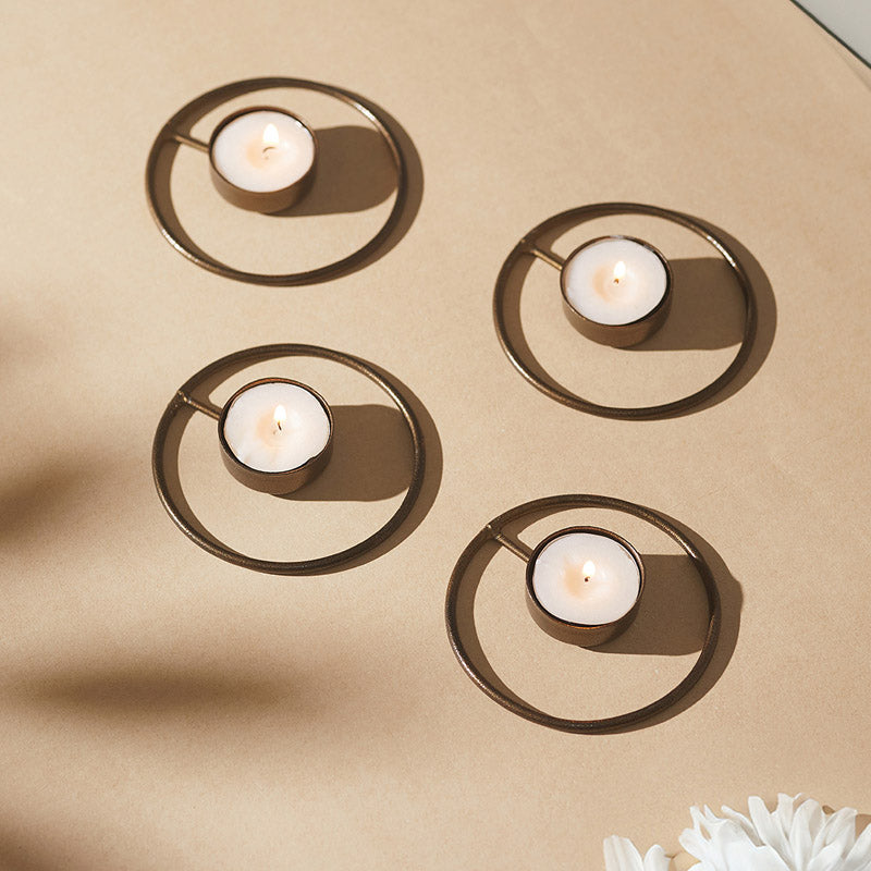 Buy Idola Tealight Candle Holder (Copper) - Set of Four Tea Light Candle Holders from Vaaree