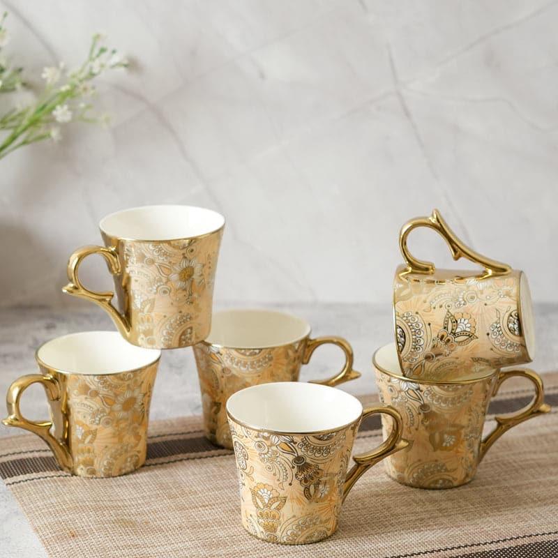 Cup - Delna Flora Mug (160 ML) - Set Of Six