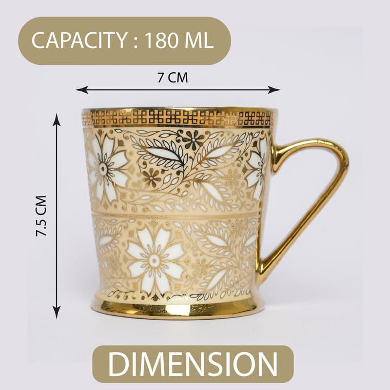 Cup - Goldera Flora Mug (180 ML) - Set Of Six