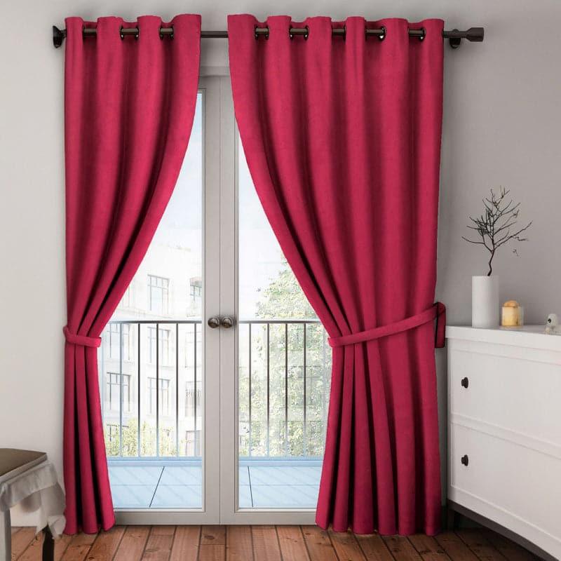 Curtains - Arlo Solid Curtain - Maroon