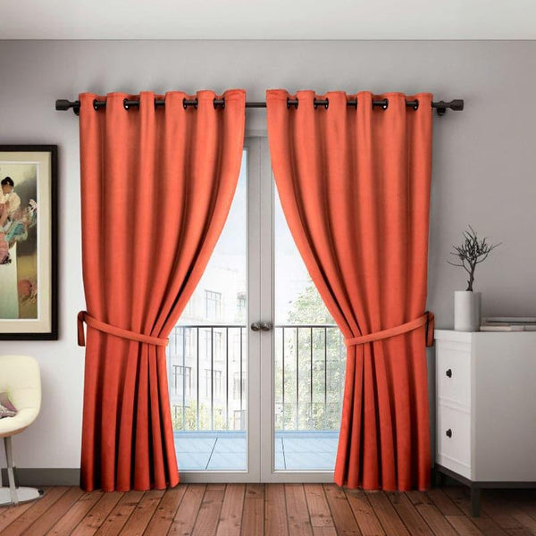 Curtains - Arlo Solid Curtain - Rust
