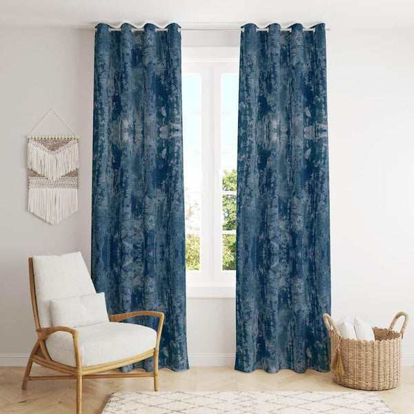 Curtains - Aviothic Jacquard Single Curtain (Blue)