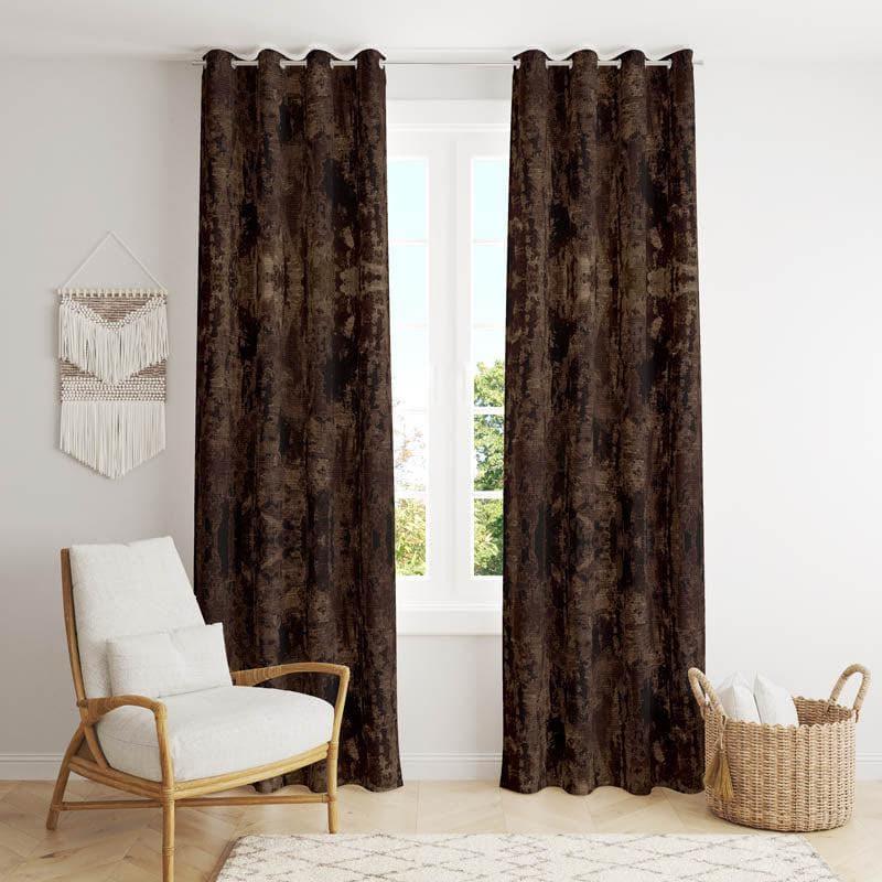 Buy Aviothic Jacquard Single Curtain (Brown) Curtains from Vaaree