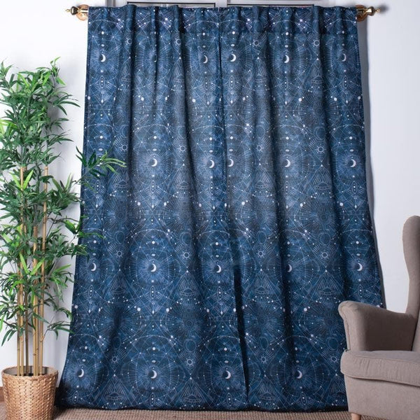 Curtains - Blue Galaxy Printed Curtain
