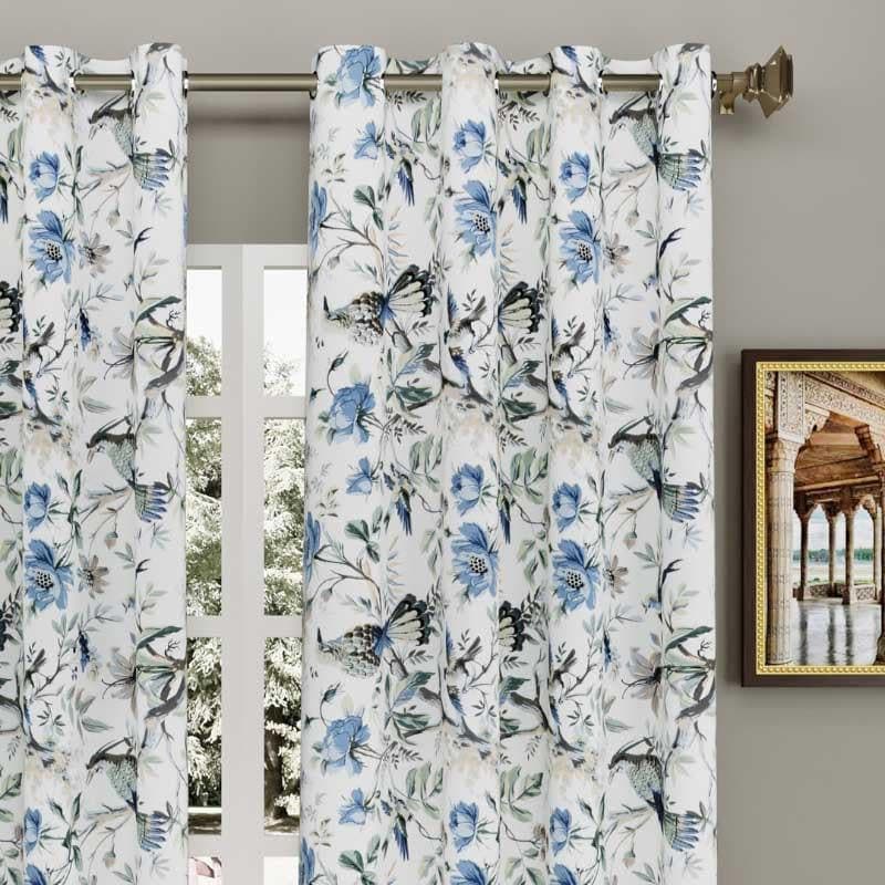 Buy Chidhiya Curtain (Blue) - Set Of Two Curtains from Vaaree