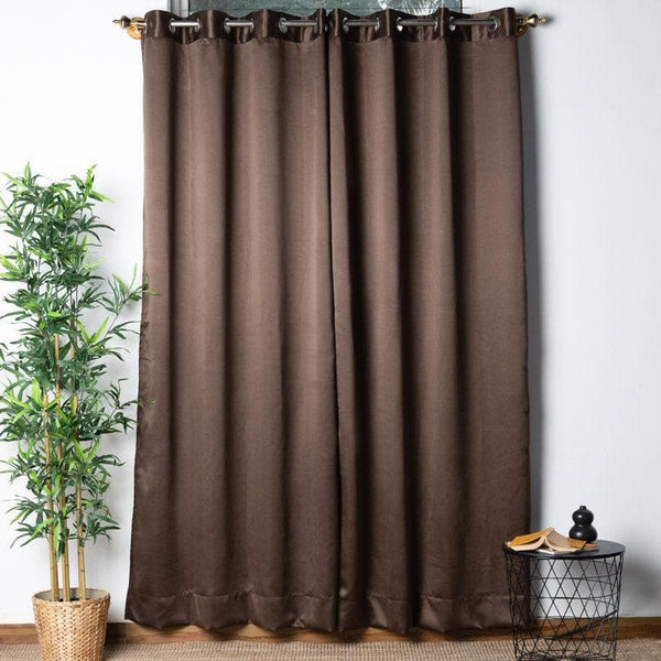 Buy Curtains - Dark Brown Castle Curtain at Vaaree online