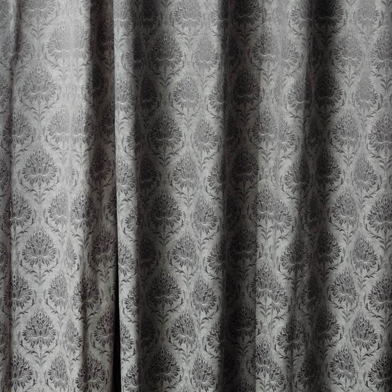 Curtains - European Baroque Floral Single Curtain (Charcoal)