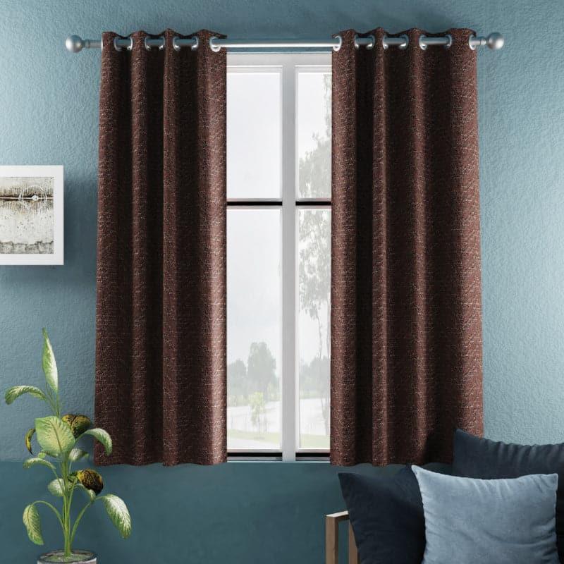 Buy Fasho Blackout Curtain (Brown) - Set Of Two Curtains from Vaaree