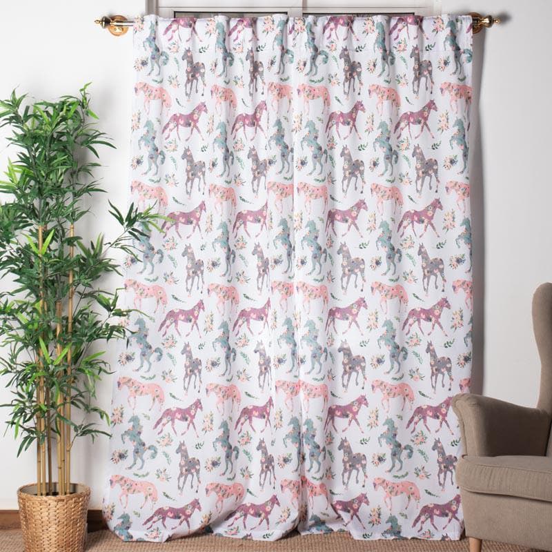 Buy Floral Horse Ride Curtain Curtains from Vaaree