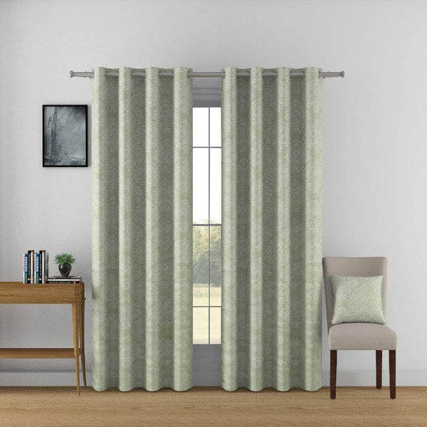 Buy Curtains - Kinaash Jacquard Curtain - Green at Vaaree online