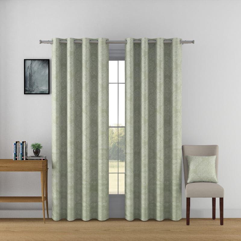 Buy Kinaash Jacquard Curtain - Green Curtains from Vaaree