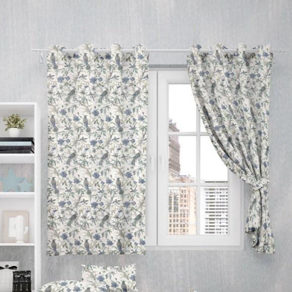 Buy Koel Charm Curtain (Blue) - Set Of Two Curtains from Vaaree