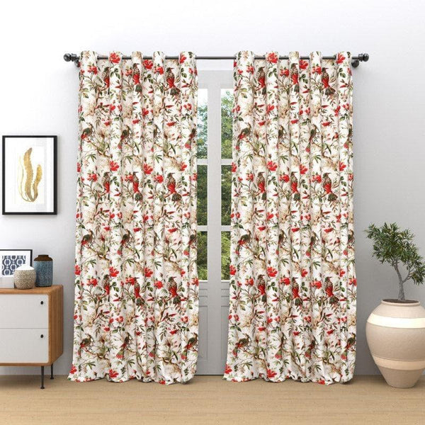 Curtains - Koel Charm Curtain (Red) - Set Of Two