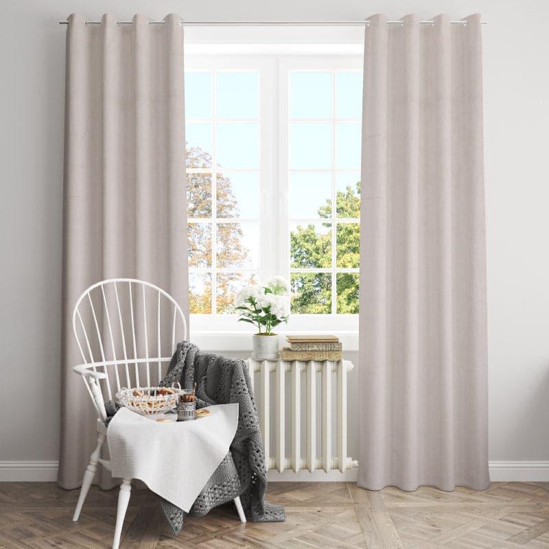 Curtains - Kumudini Solid Curtain (Beige) - Set Of Two