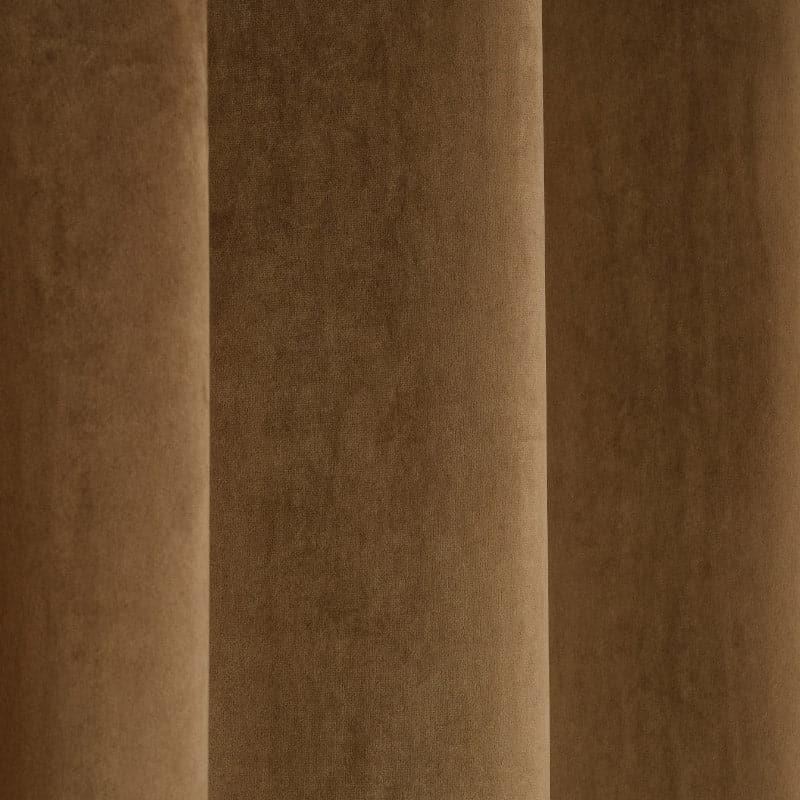 Curtains - Kumudini Solid Curtain (Brown) - Set Of Two