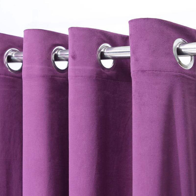 Curtains - Kumudini Solid Curtain (Violet) - Set Of Two