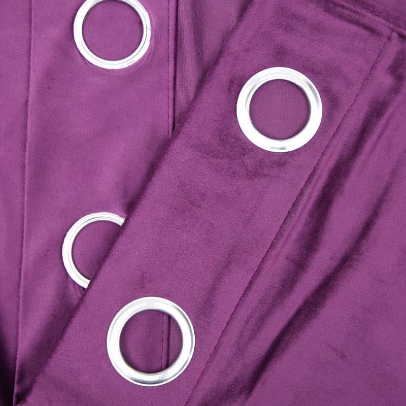 Curtains - Kumudini Solid Curtain (Violet) - Set Of Two