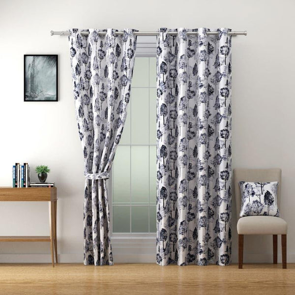 Curtains - Mandira Printed Curtain - Grey