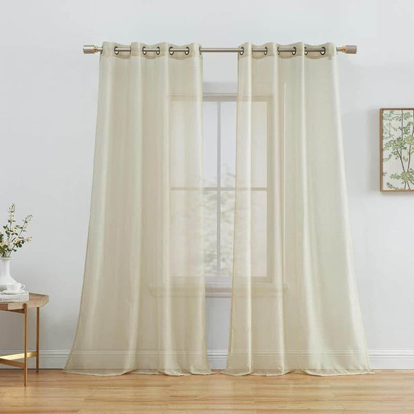 Buy Nitiksha Solid Curtain (Beige) - Set Of Two Curtains from Vaaree