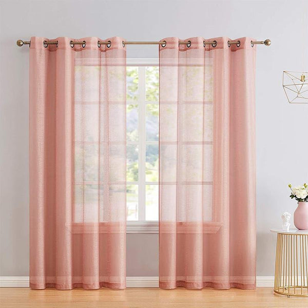 Buy Nitiksha Solid Curtain (Peach) - Set Of Two Curtains from Vaaree