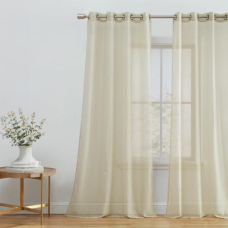 Buy Nitiksha Solid Single Curtain - Beige Curtains from Vaaree